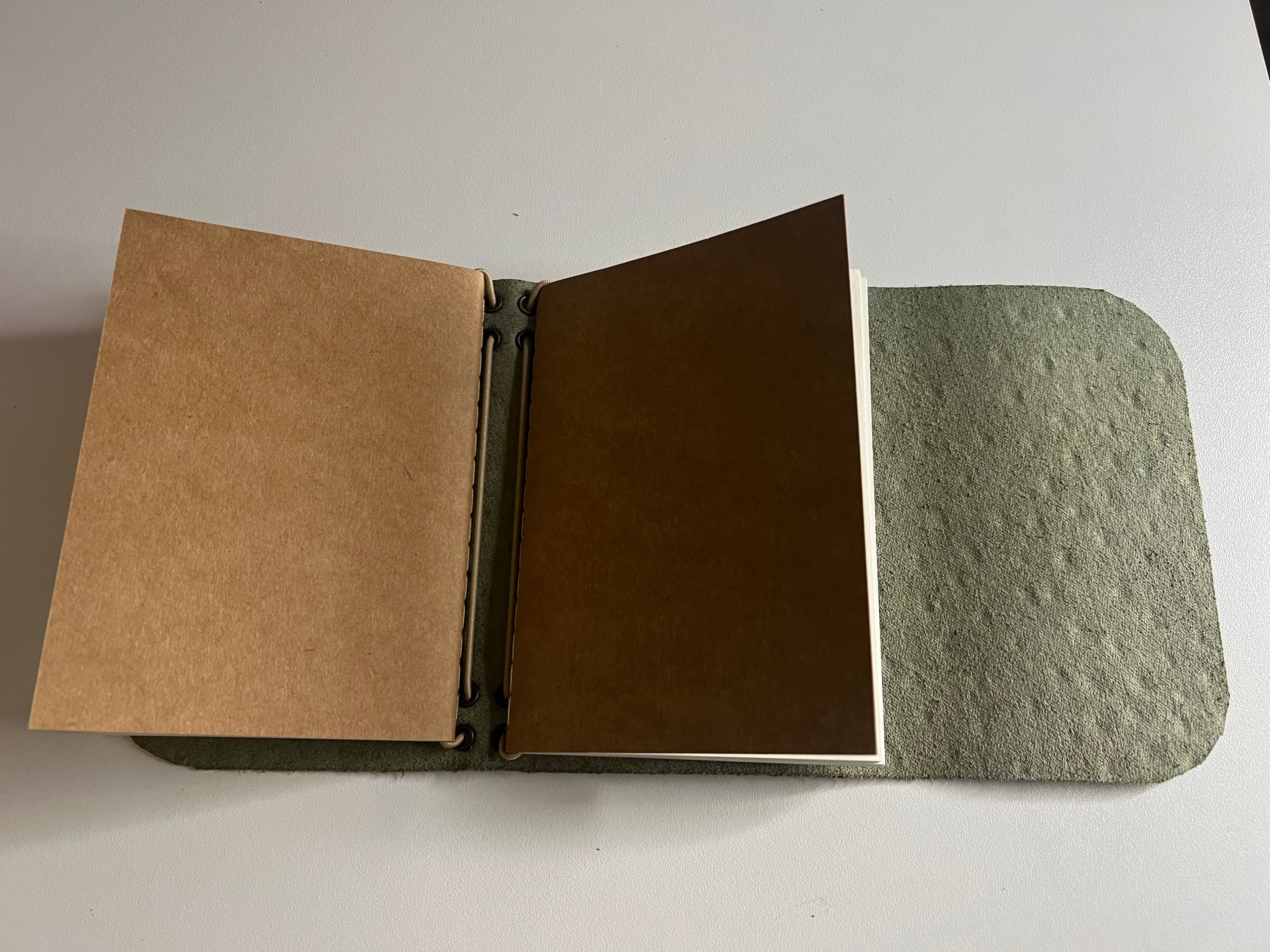 Mini Passport Journal – Olive Mushroom Ostrich Print
