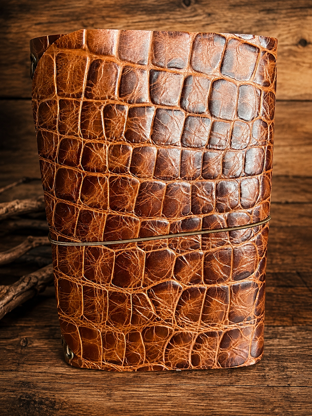 Brown Croc Classic A5 Leather Journal