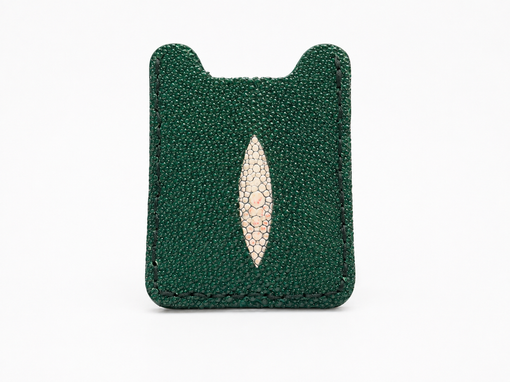 Green & White Stingray Card Case & Money Clip – Discounted