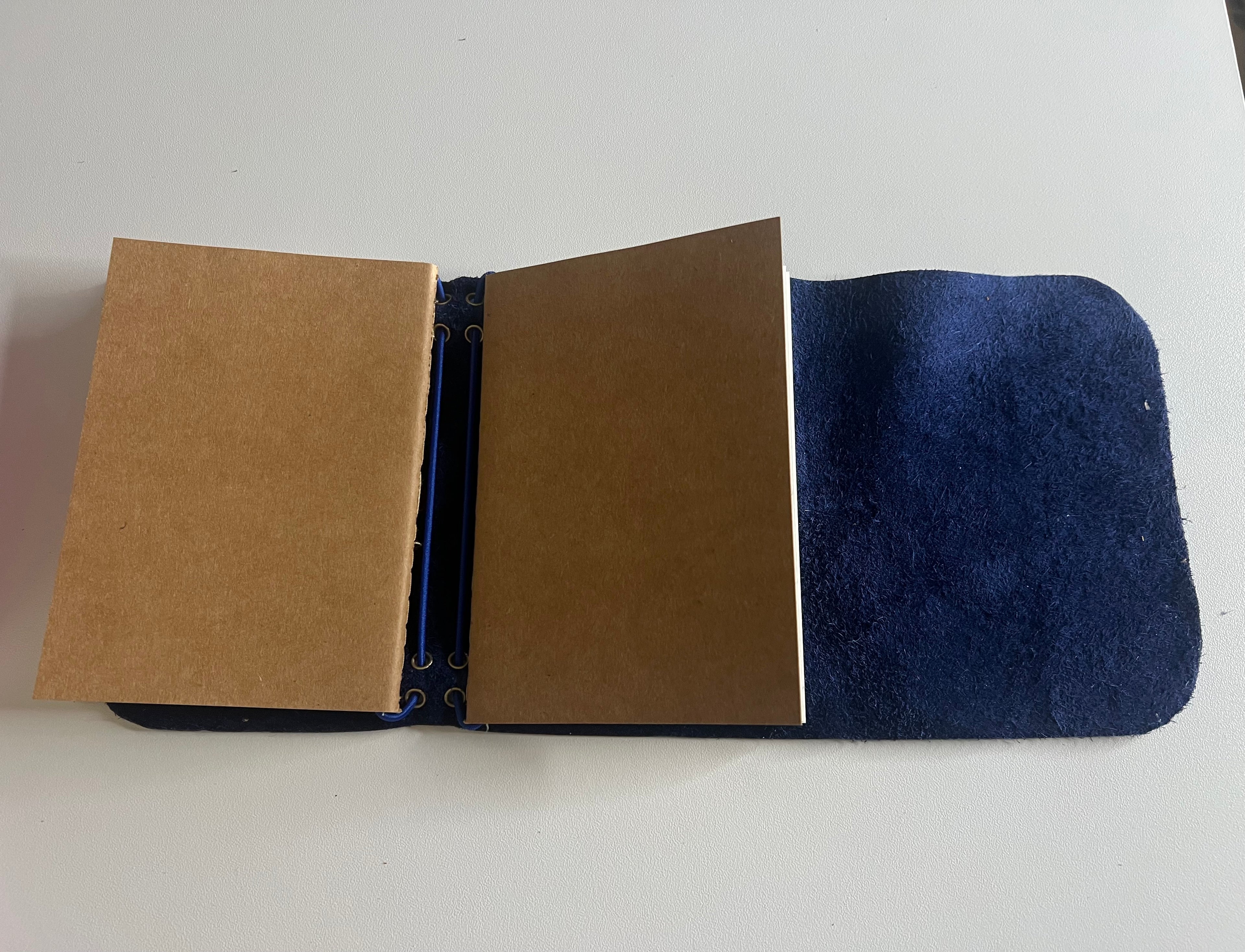 Mini Passport Journal – Royal Blue Metallic with Evil Eye