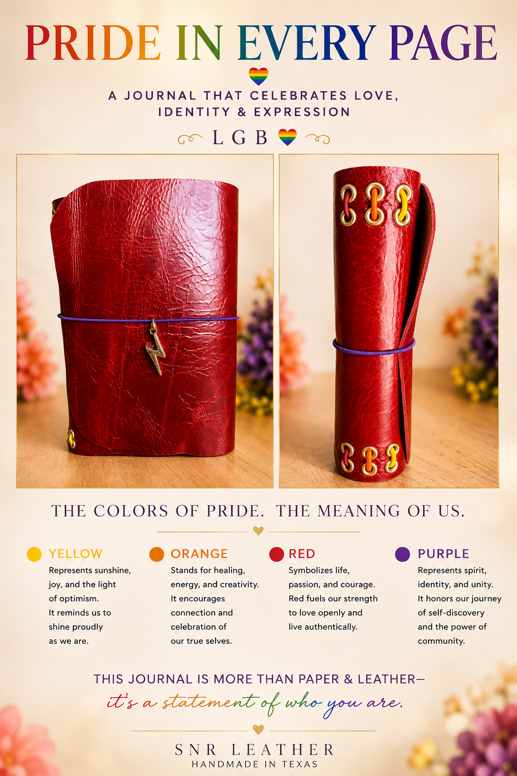 Pride in Every Page A5 Leather Journal