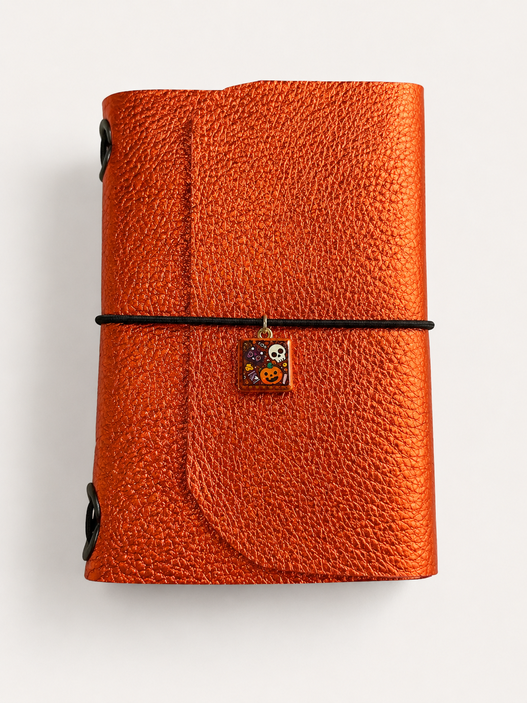 Halloween Pumpkin Metallic Orange Passport Mini Journal