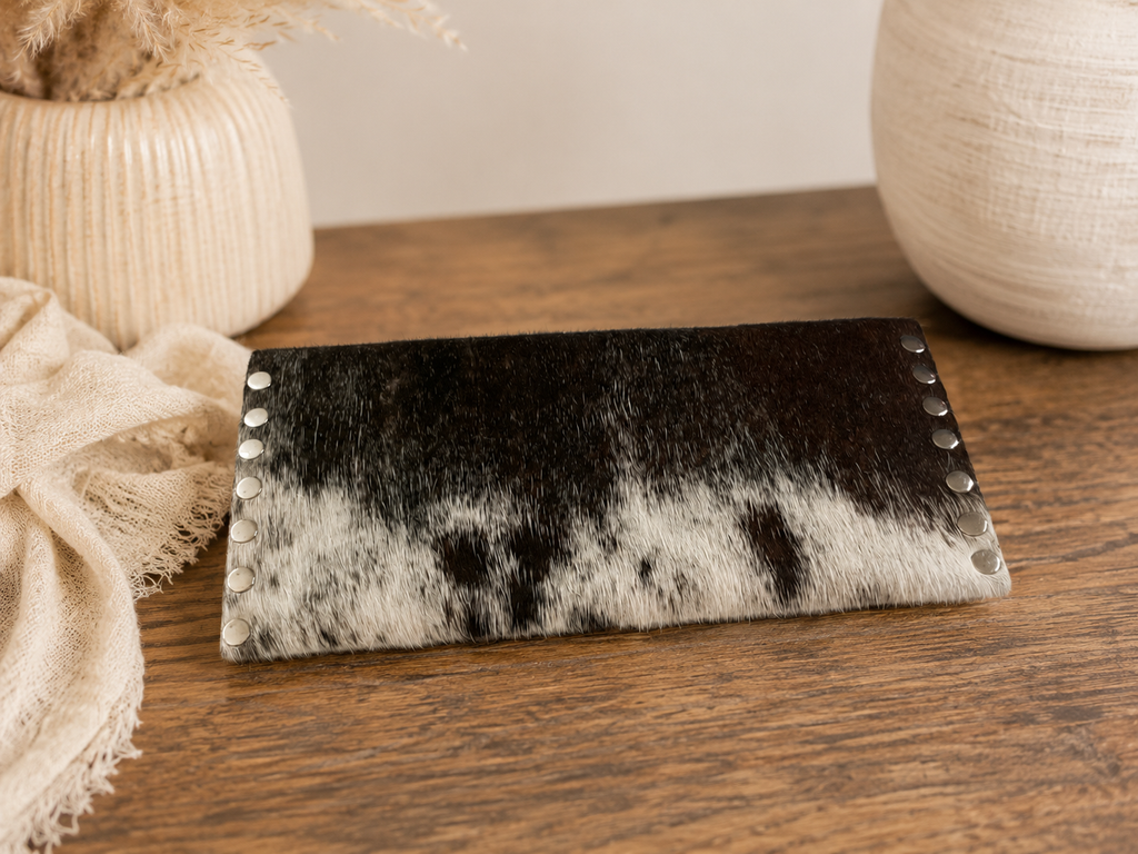 Rustic Cowhide Mini Clutch