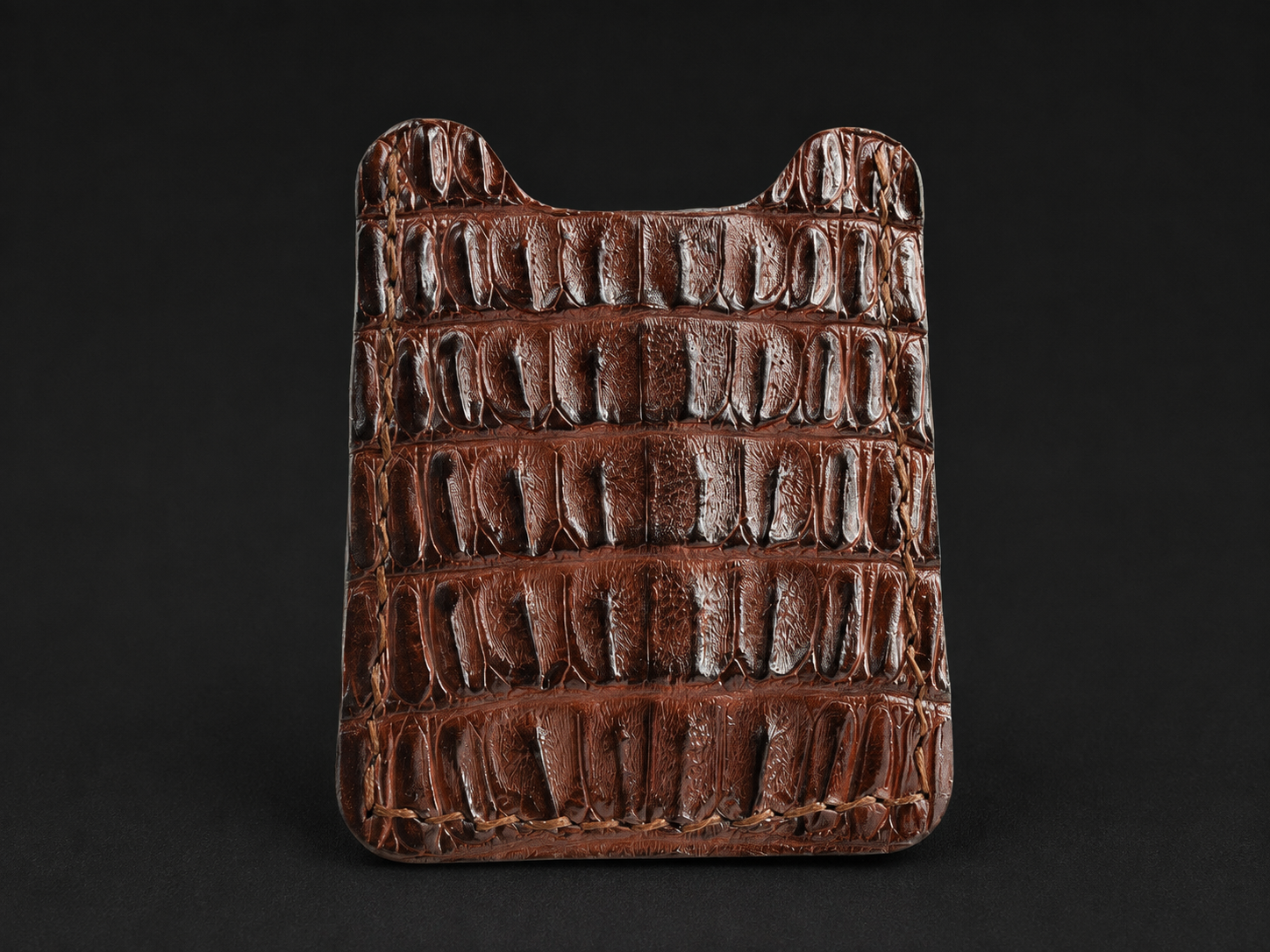 Money Clip Card Holder - Caiman Leather
