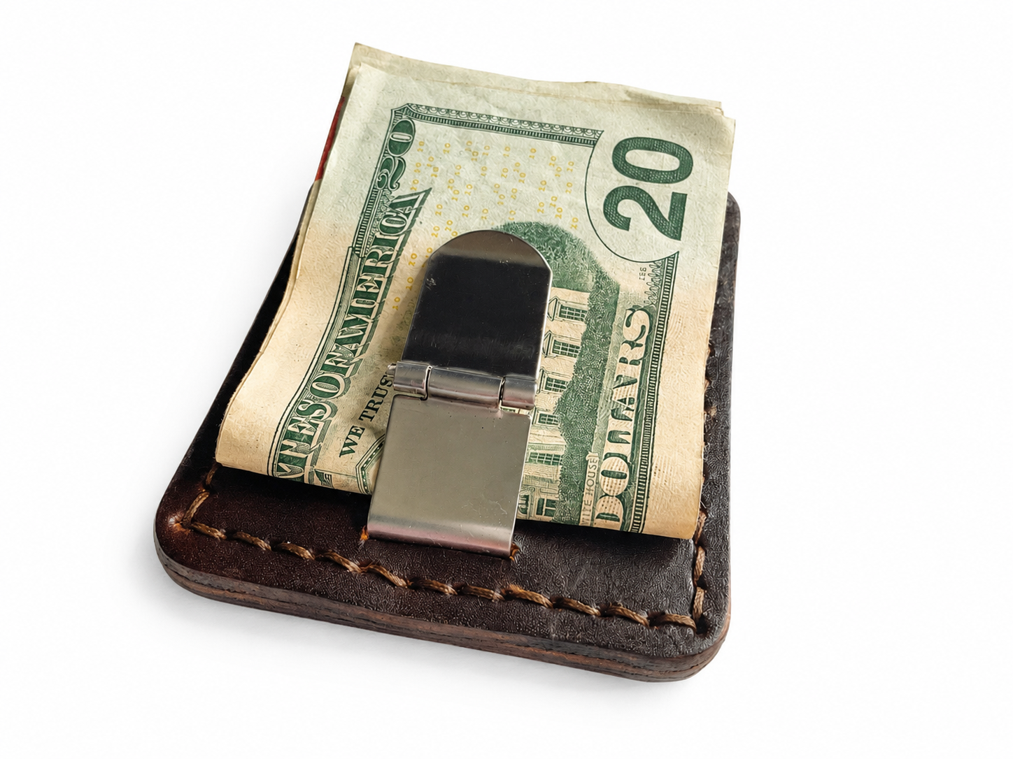 Money Clip Card Holder - Caiman Leather