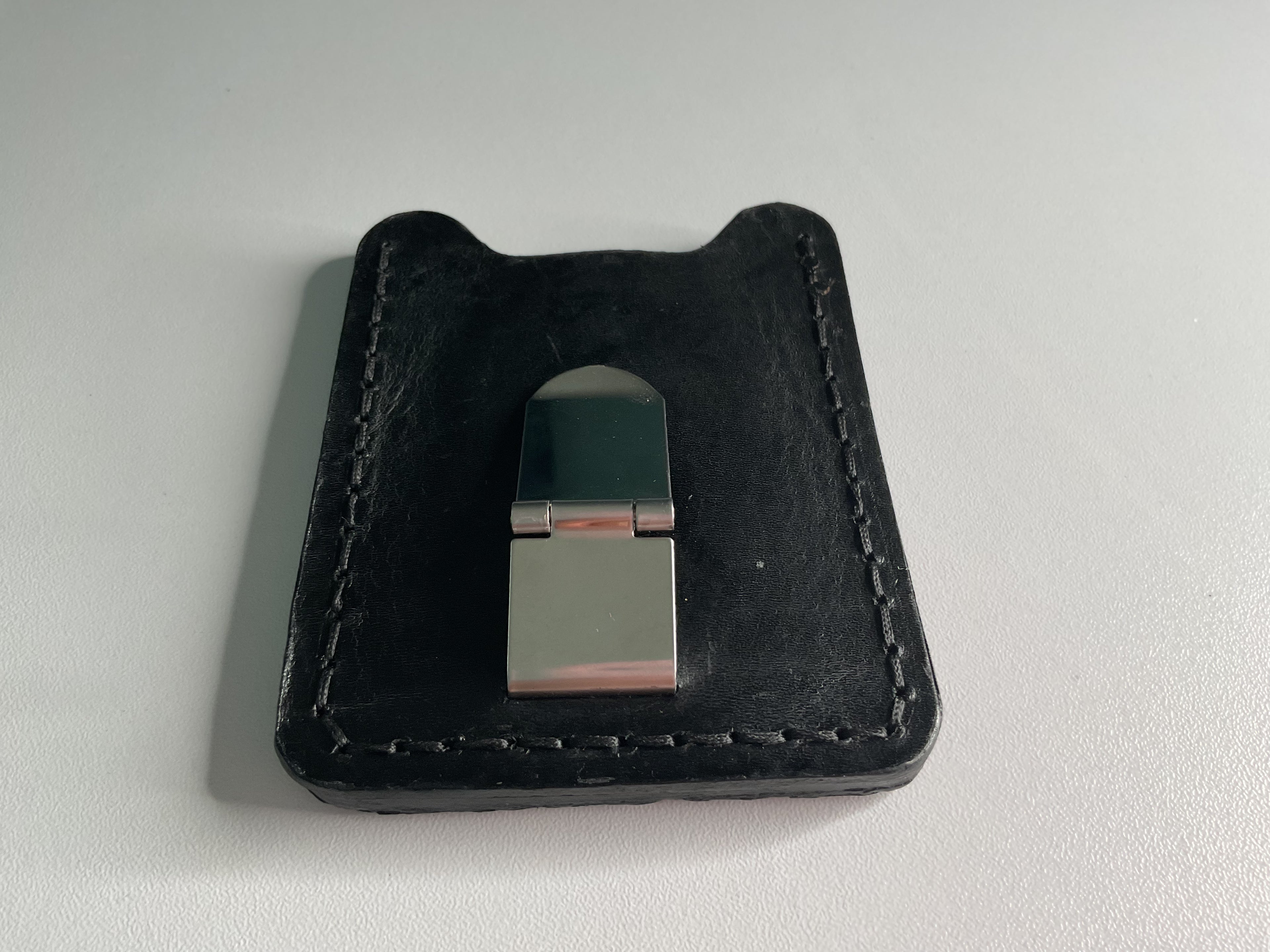 Red Pirarucu Fish Leather Money Clip & Card Case