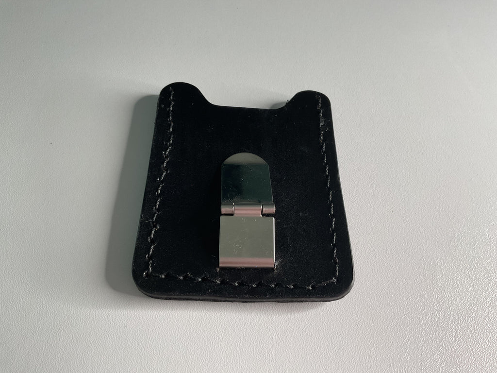 Natural Brown, Gray & Black Elephant Leather Money Clip & Card Case