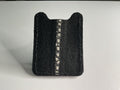 Black Stingray Leather Money Clip & Card Case – Natural Spine Detai