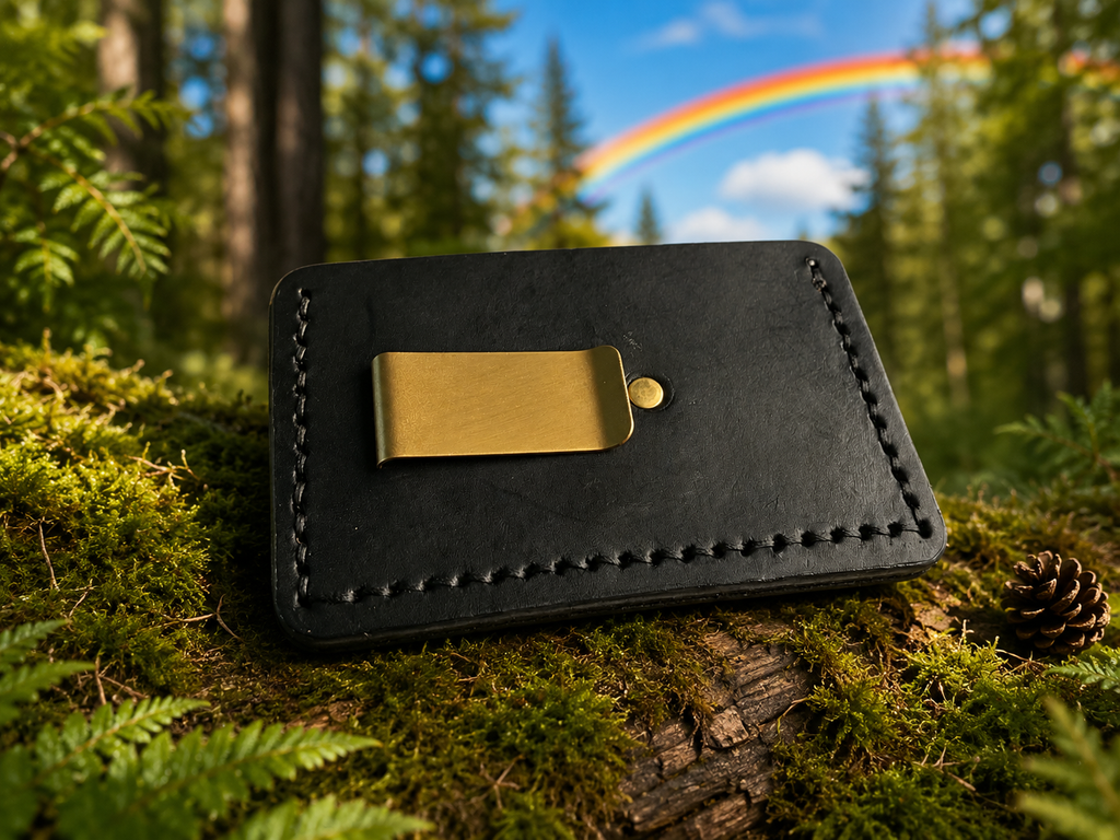 Money Clip Card Case – Cheetah Print Cowhide with Gold Money Clip