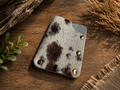 Minimalist Card Holder – Natural Light Cowhide with Gold Flat Snaps