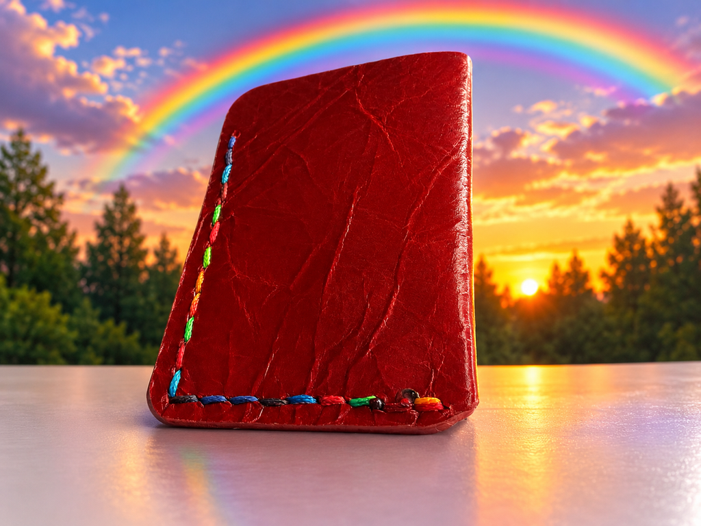 Minimalist Card Holder — Crimson Rainbow